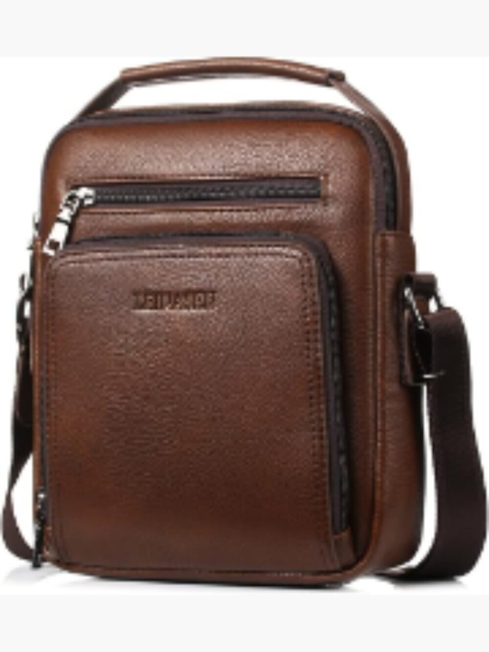 Men's PU Leather Shoulder Bag Messenger Crossbody Multi Pocket Travel Business